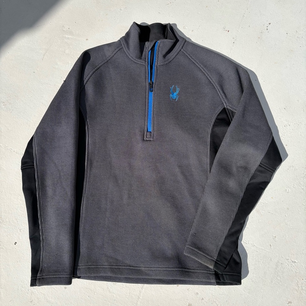 Spyder Charcoal and Blue Half-Zip Pullover